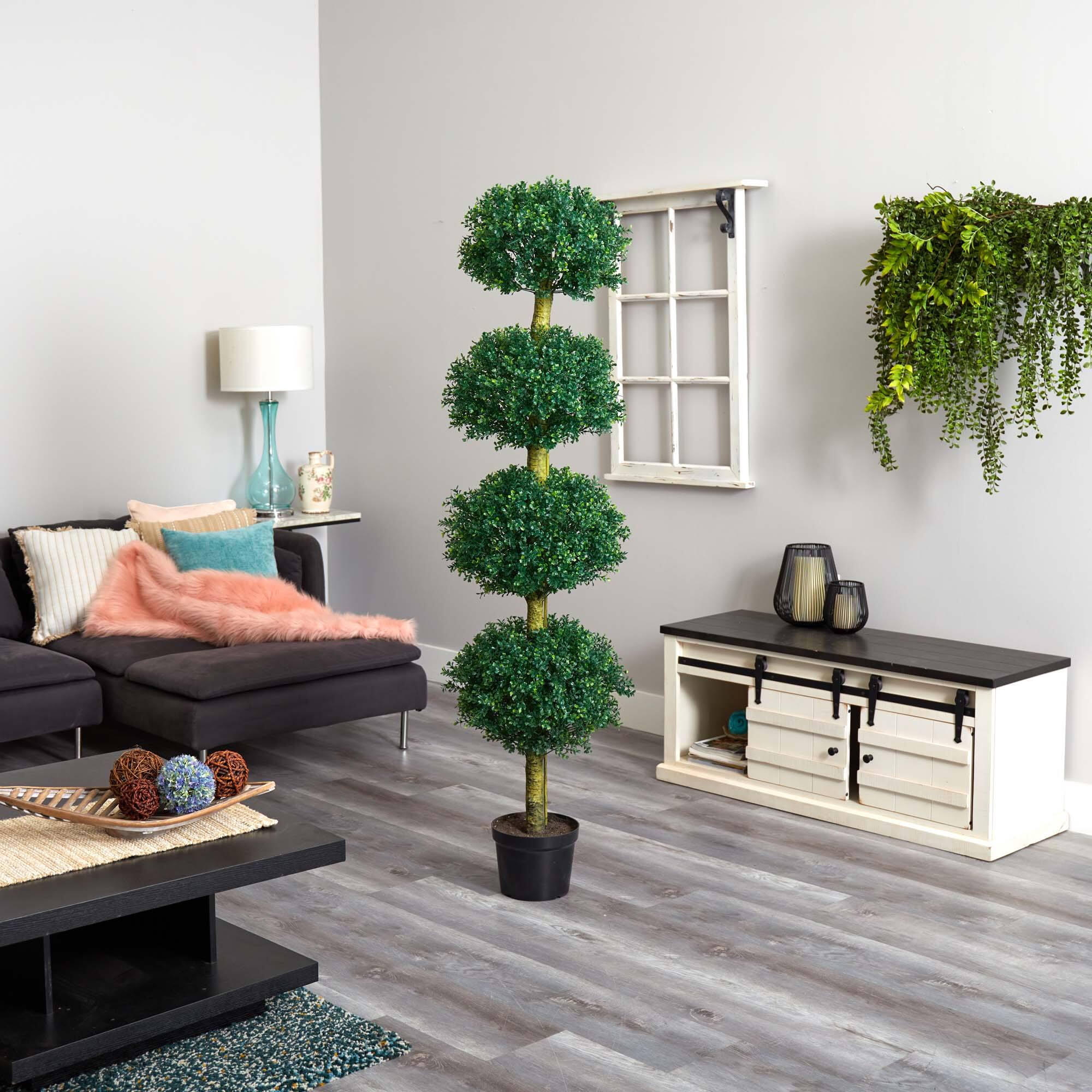 6ft. Potted 4 Tier Ball Boxwood Topiary Tree